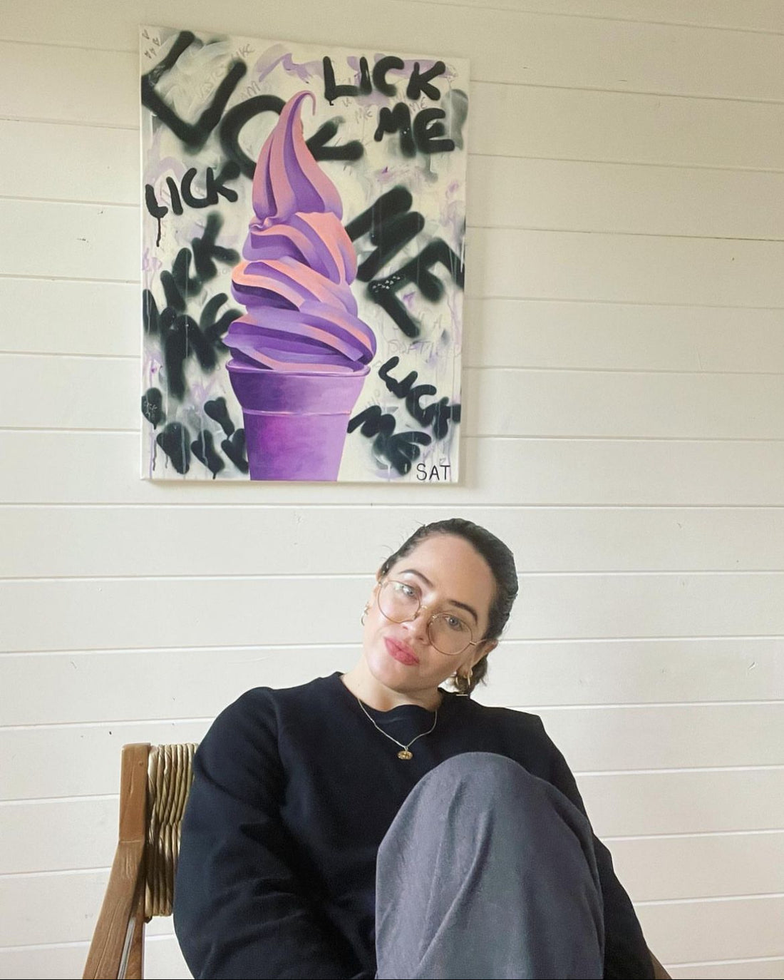 British contemporary artist with her contemporary art with an urban style