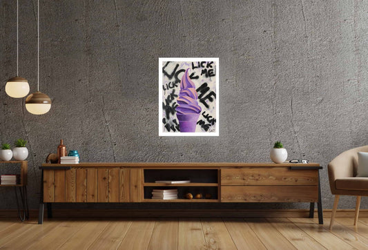 Limited Edition 35x45cm print of a contemporary ice cream in a living room
